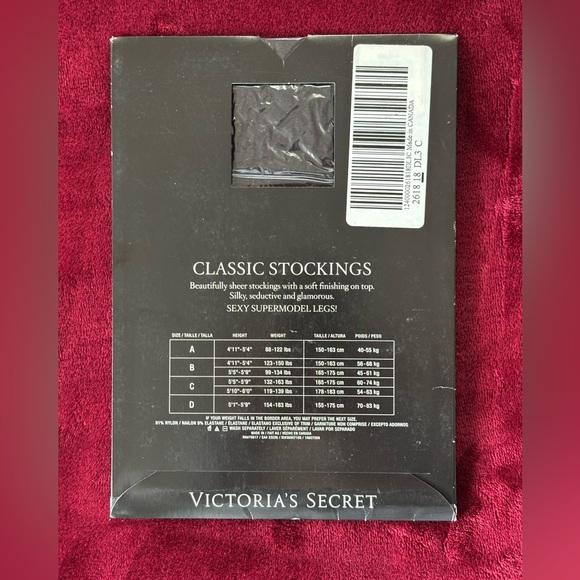 Victoria's Secret Classic Black Stockings - Picture 2 of 2